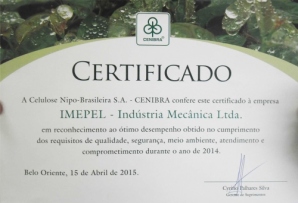 Imagem do post Pela terceira vez, Imepel é certificada como fornecedor destaque da Cenibra
