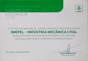 Imagem do post CENIBRA: Imepel recebe pela quinta vez prêmio de fornecedor destaque.