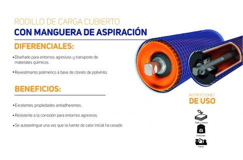 RODILLO CUBIERTO CON MANGUERA DE ASPIRACIÓN