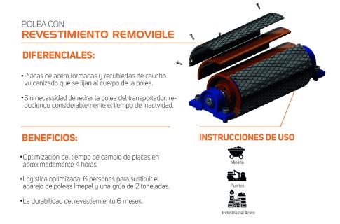 POLEA CON RECUBRIMIENTO REMOVIBLE